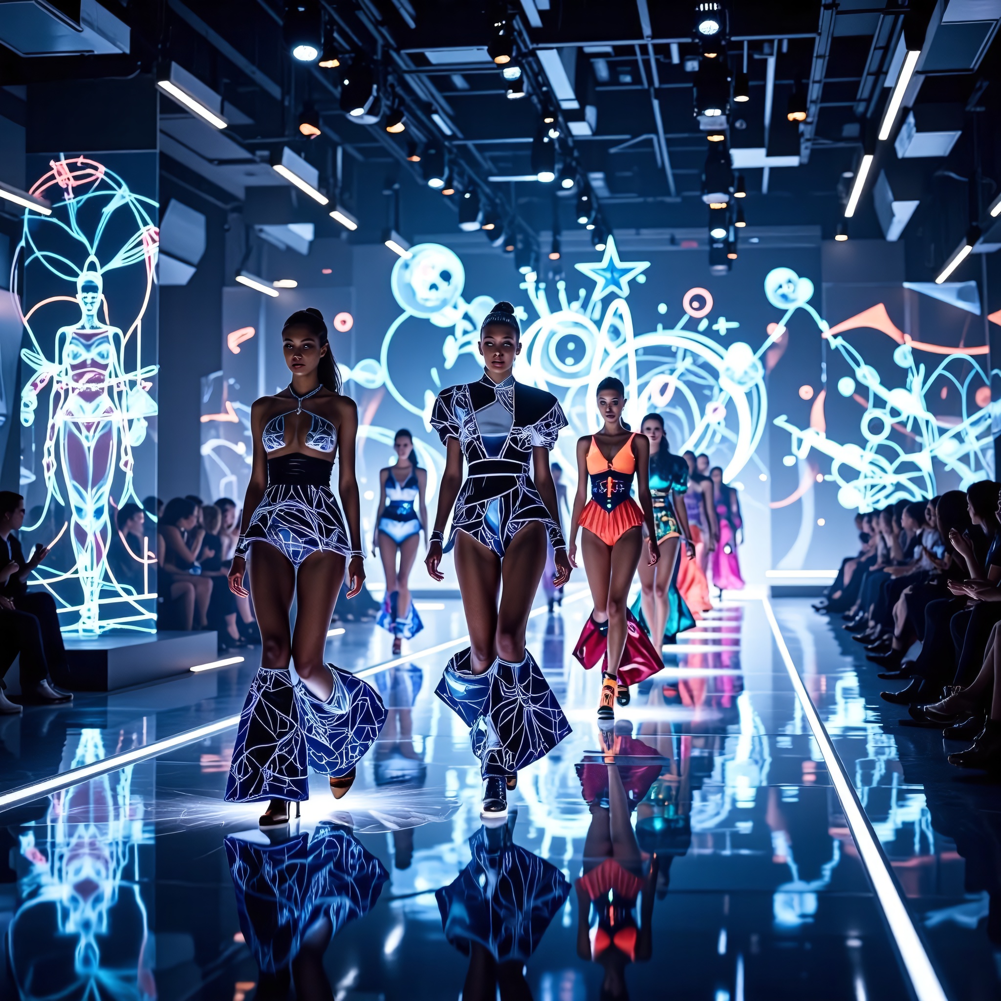 Lisa AI - Lisa AI Creation - A futuristic fashion show where models ...